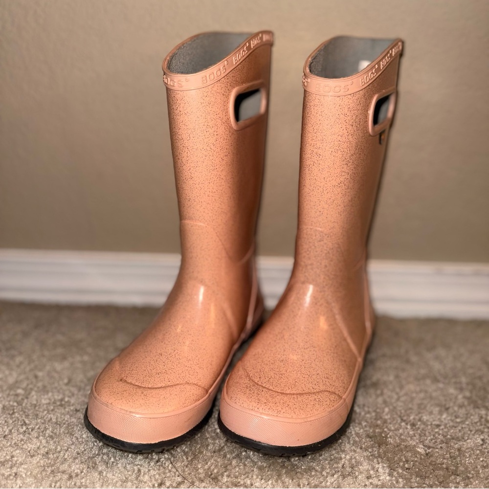 Glitter Bogs Kids Waterproof Boots - Light pink